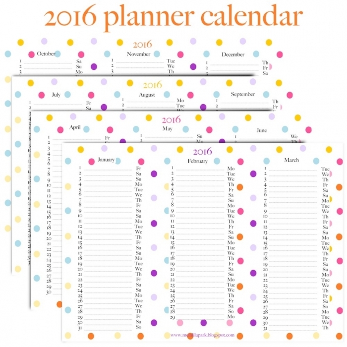 Fillable Free Calendar