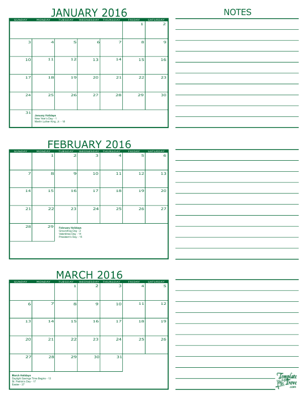 Free Calendars To Print
