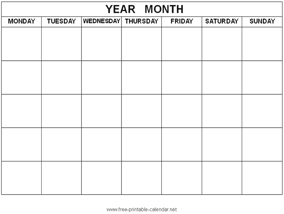 Free Printable Calendar Templatesall About Template