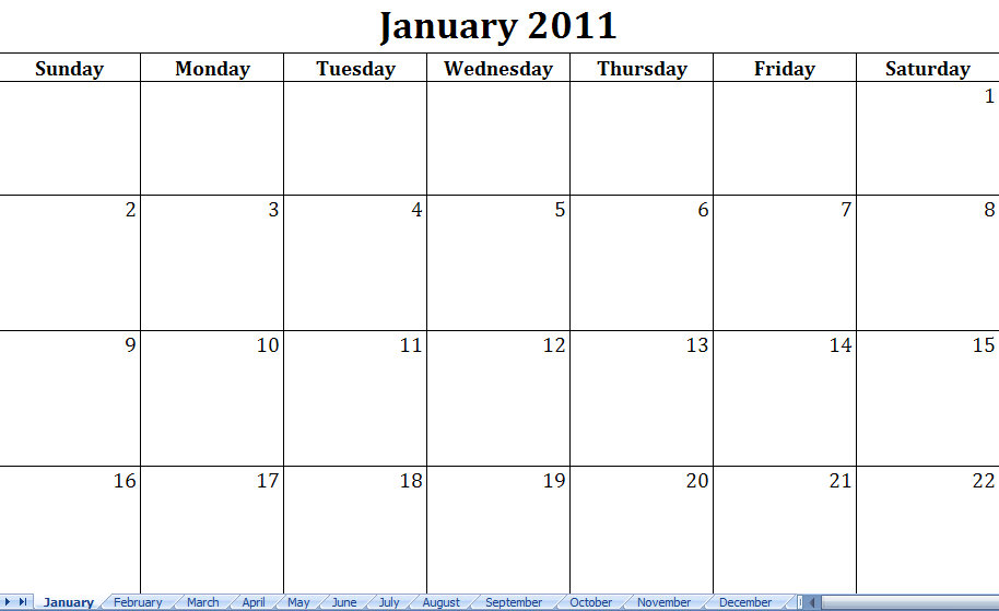 Monthly Printable Calendar