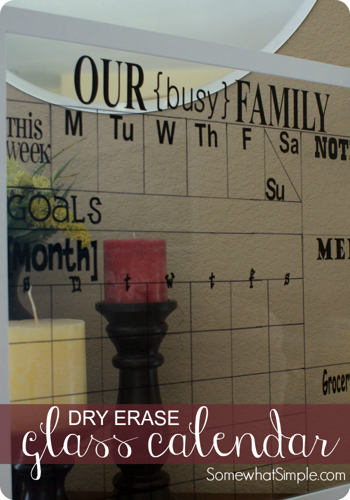 Dry Erase Calendar From A Glass Frame