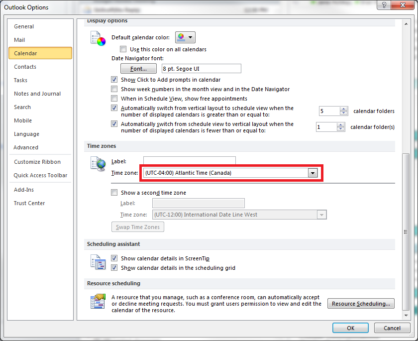 outlook-calendar-time-zones