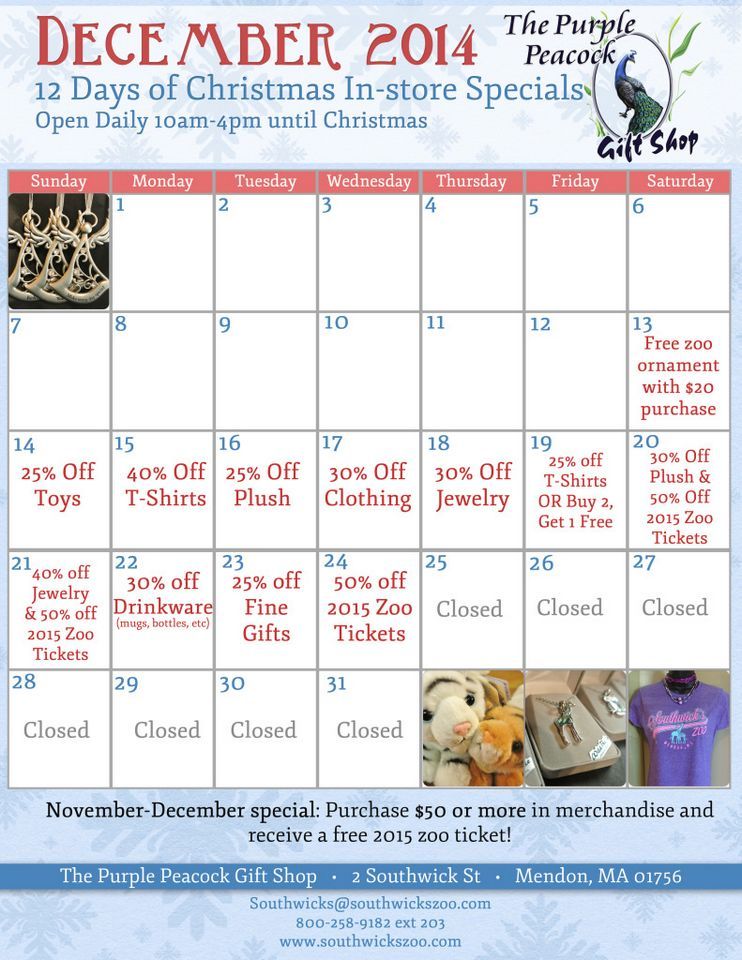 12 Days Of Christmas At The Purple Peacock