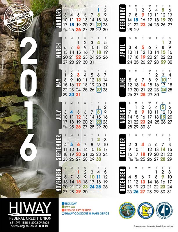 2016 Government Pay Period Calendar