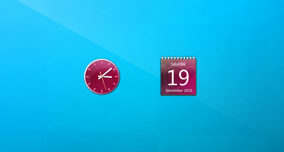 Aero X Pink Clock And Calendar Gadget For Windows 7 8 10