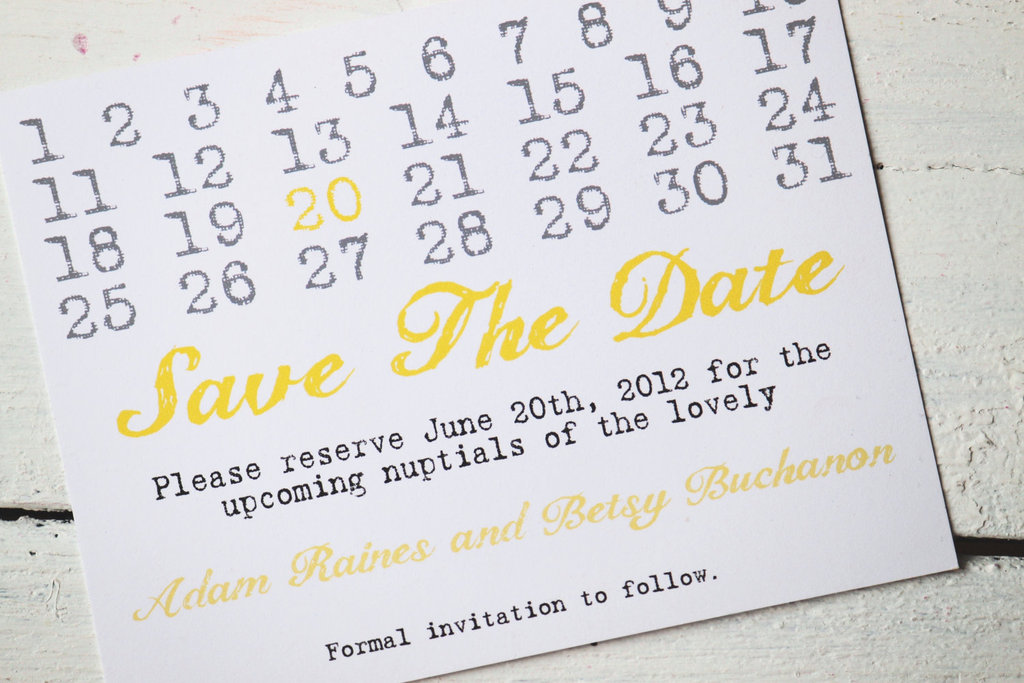 Calendar Save The Date Cards