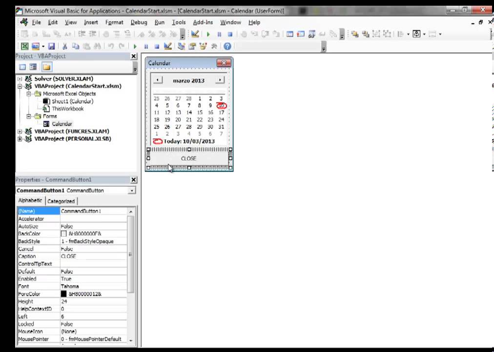 Excel 2013 Video 10 Insert A Calendar Datepicker In A Floating Vba
