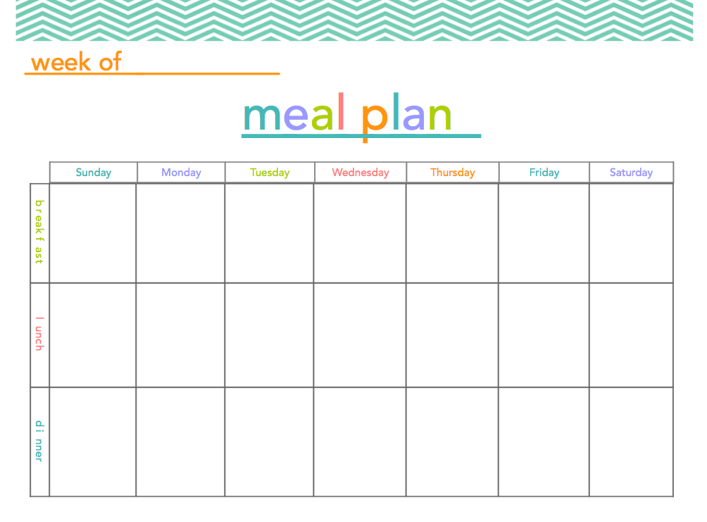 Free Meal Plan Template