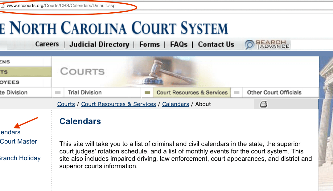 North Carolina Court Calender - Gizela Miriam