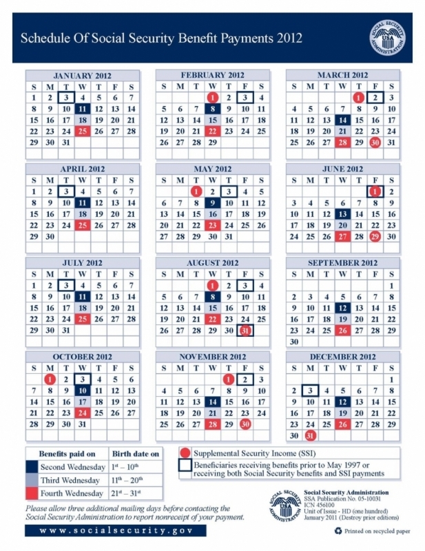 Schedule Of Social Security Payments 2016 Calendar