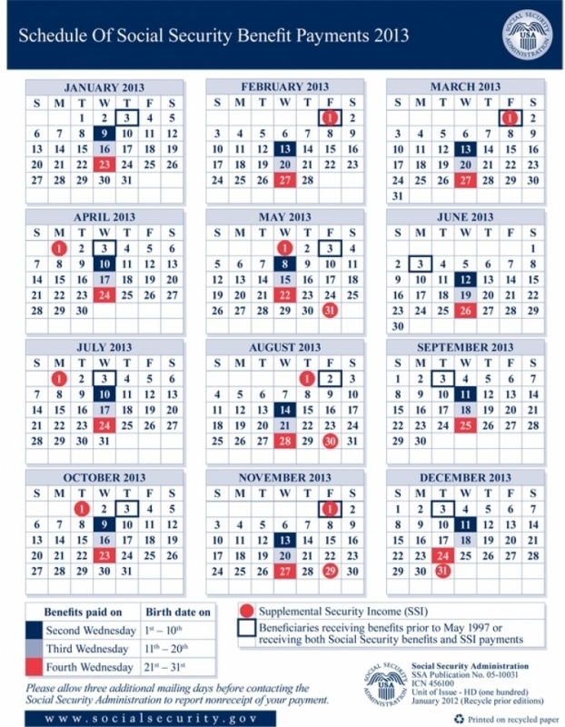 Schedule Of Social Security Payments 2016 Calendar