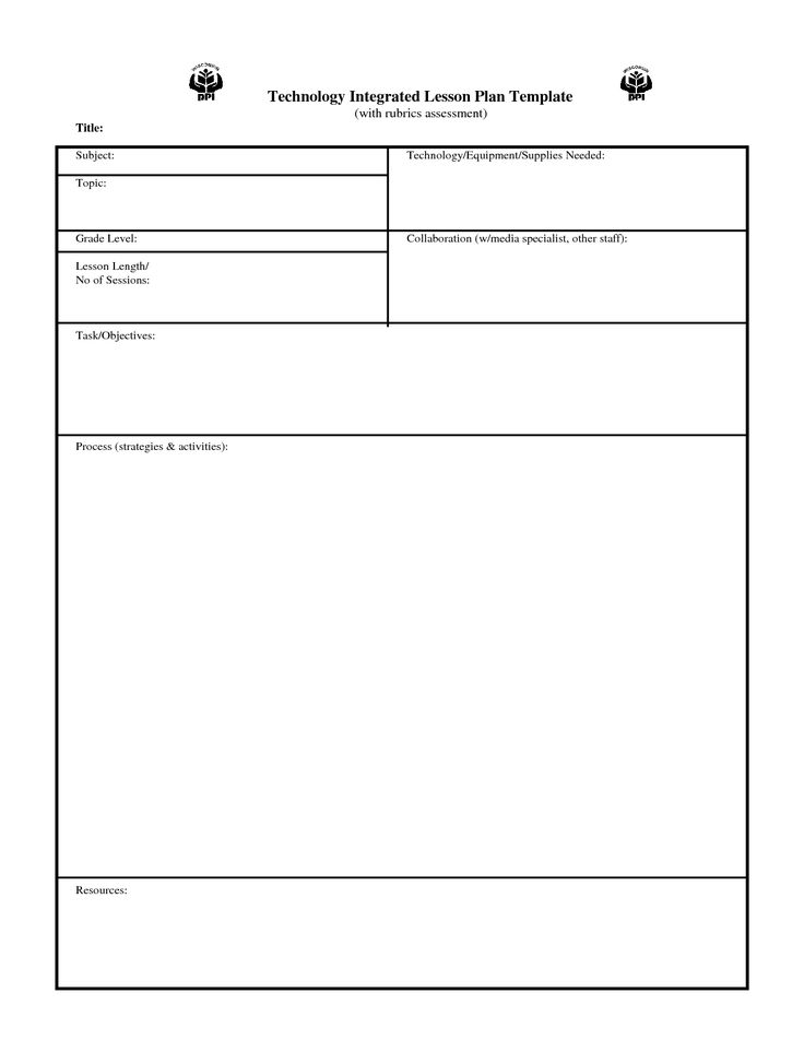 1000+ Ideas About Blank Lesson Plan Template On Pinterest