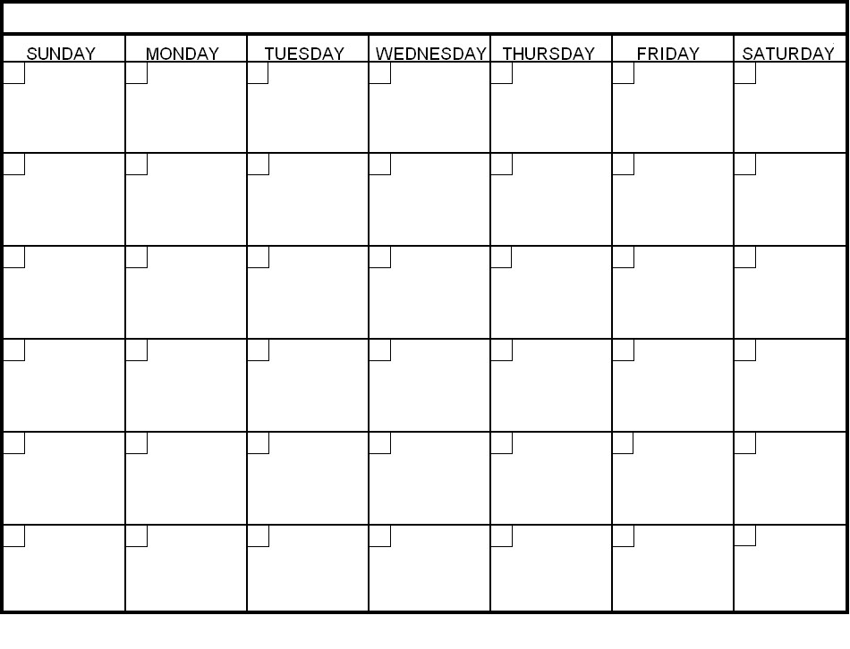 6 Weeks Calendar Template
