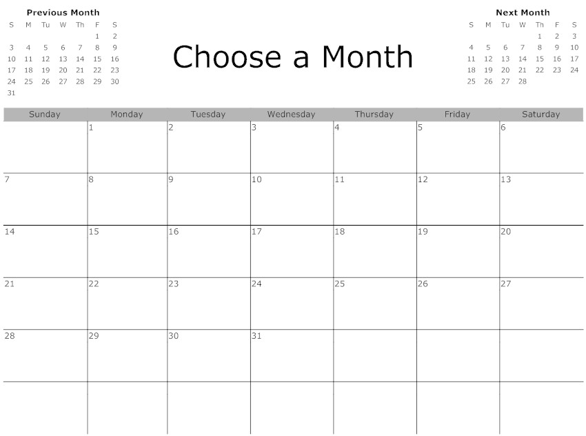 Calendar Monthly