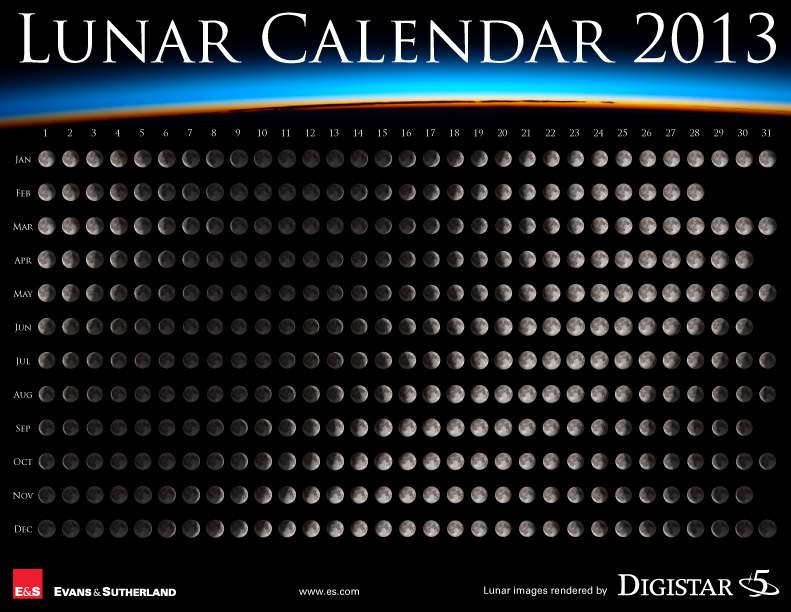 Cultcase  Lunar Calendar 2013  Never Miss A Full Moon