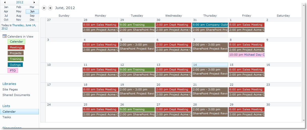 Customize The Sharepoint Calendar Colors