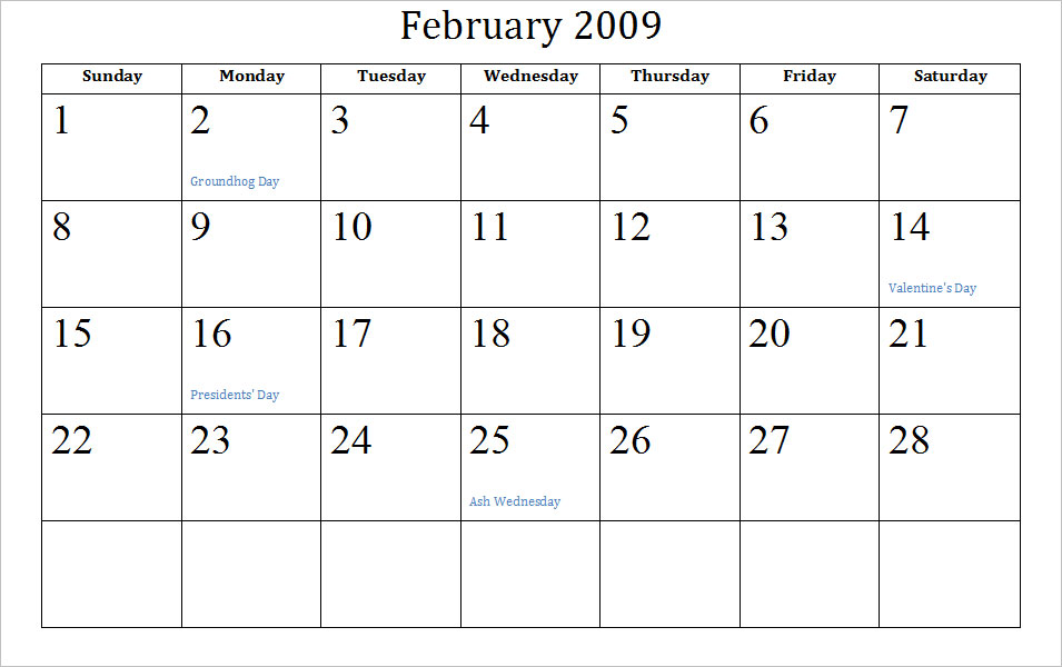 2009 Archive Calendars