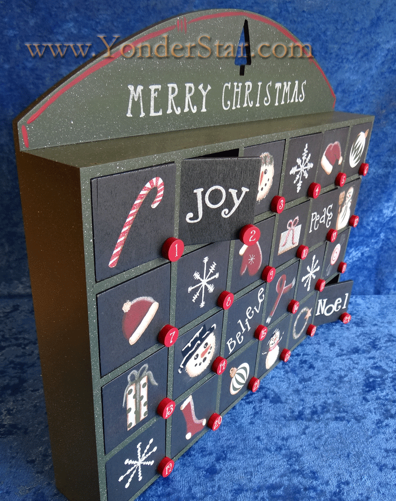 Countdown To Christmas Wooden Advent Calendar Box