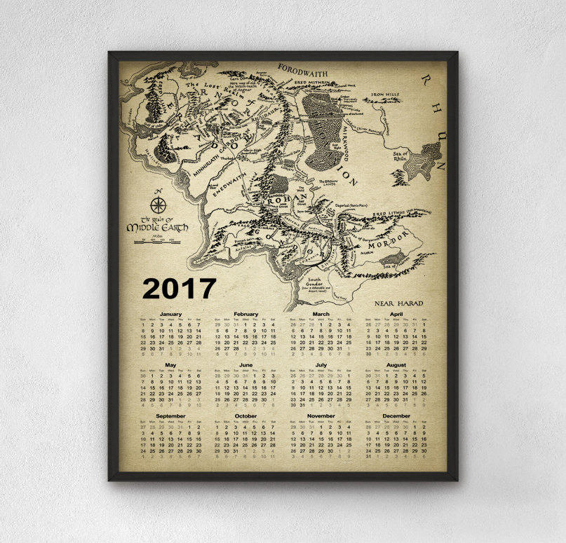 Lord Of The Rings Calendar 2017 Middle Earth By Quantumprints