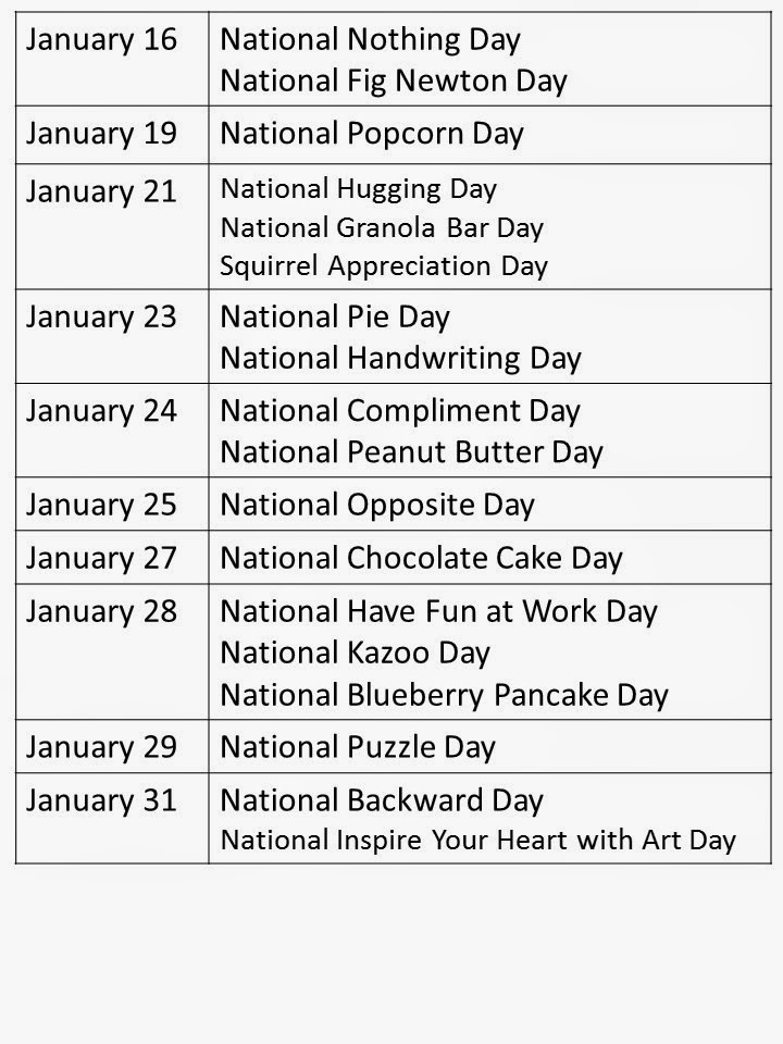 Teacher Treasure Hunter  January Calendar Days & National Bird Day