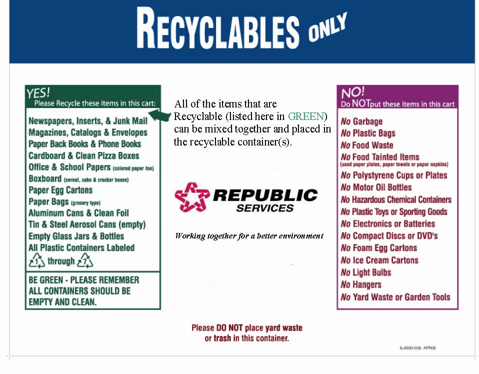 Republic Services Recycling Calendar Calendar Template 2022