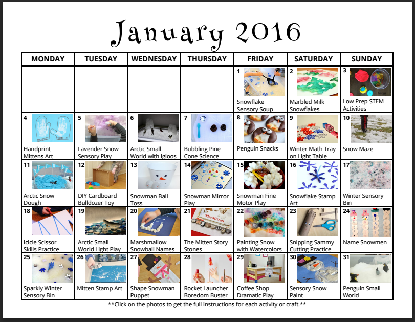 January Activities For Kids
