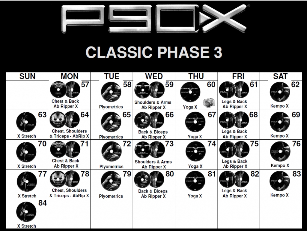 P90x Calendar Download And Print Your Pdf Version Today P90x Workout Schedule 1