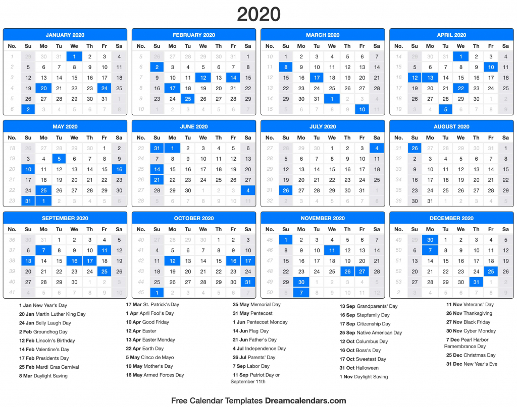 Holiday Calendar Next 5 Years Calendar Template 2023