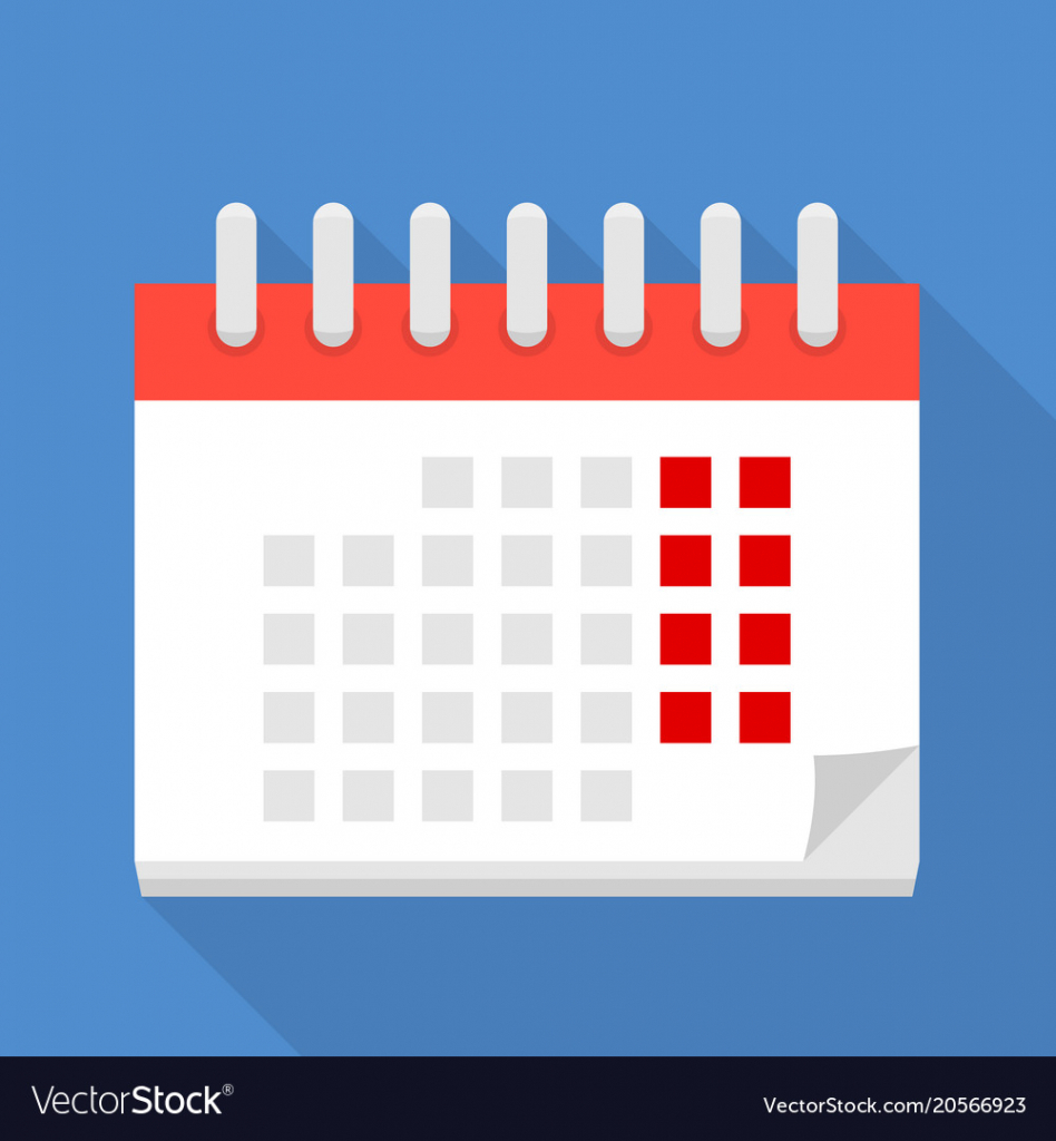 Big Calendar Icon Flat Style Pictures Of A Big Calendar