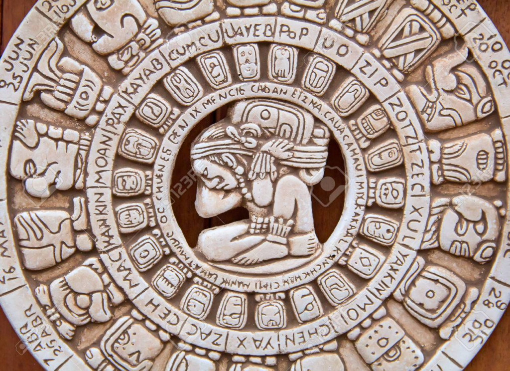 Fragment Of The Mayan Symbolic Sun Carved On The Stone Pictures Of The Mayan Calendar Stone