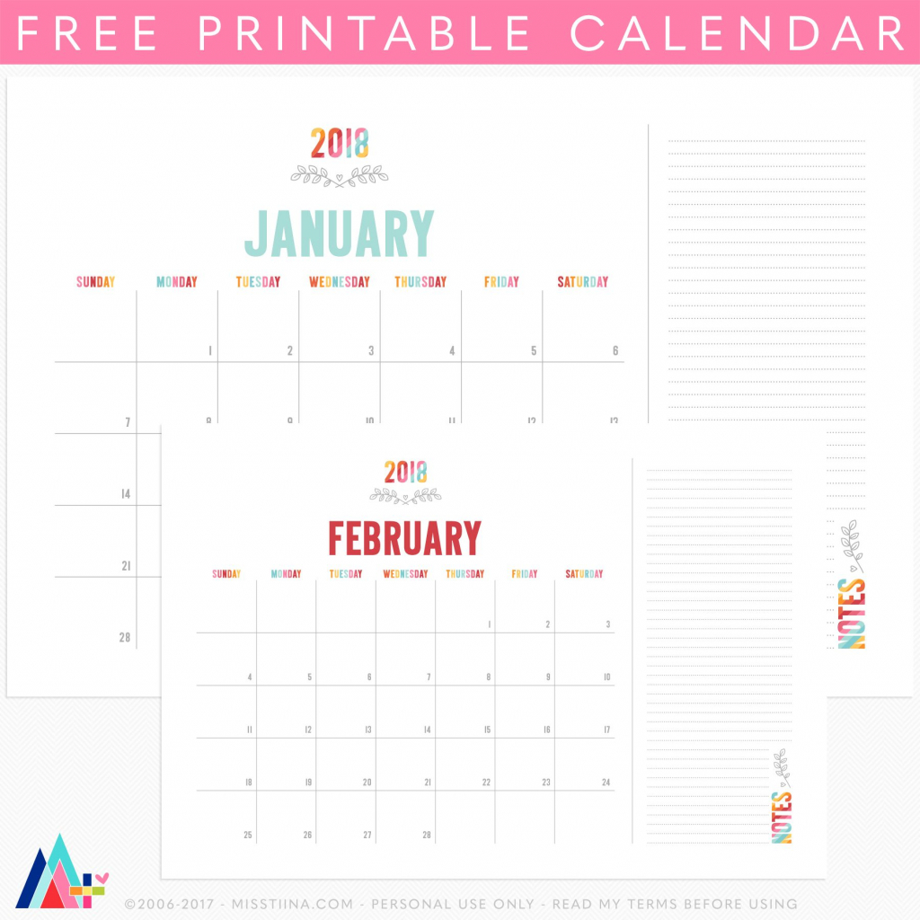 Free Printable Colorful 2018 Calendar Big Dis N Dat Pictures Of A Big Calendar