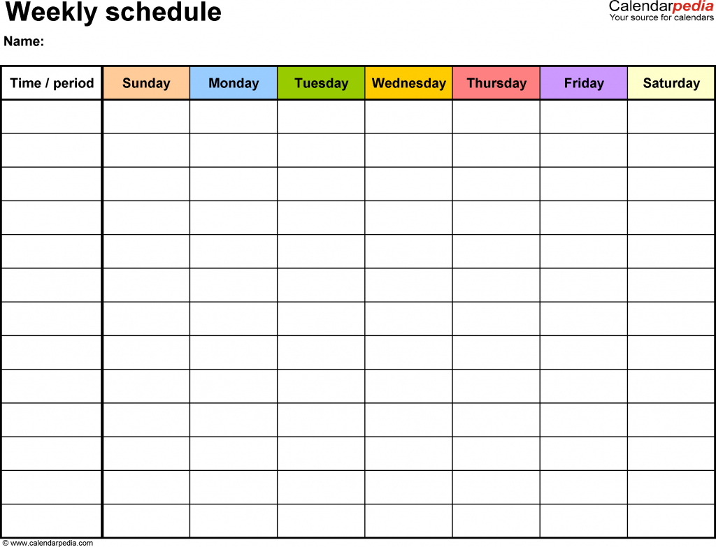 free weekly schedule templates for word 18 templates downloadable calendar 6 week doc 2