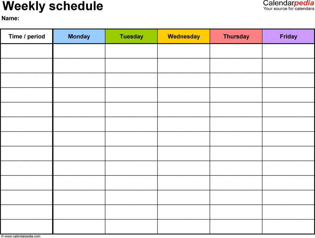 free weekly schedule templates for word 18 templates printable calendar days of the week