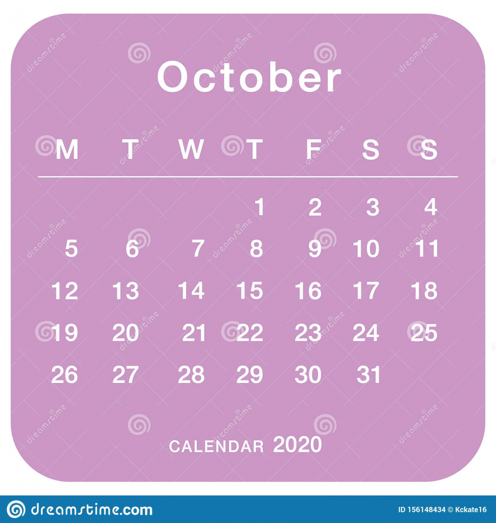 October 2020 Planning Calendar Simple October 2020 8 By 11.5 Printable Calendar For October 2020
