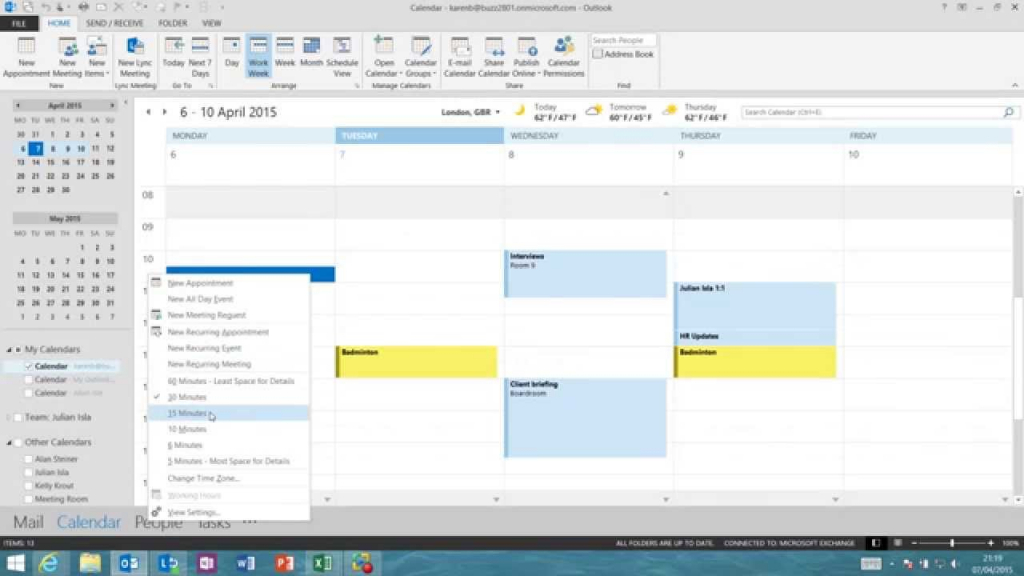 Outlook 15 Minute Time Slots Outlook Calendar With Time Slots