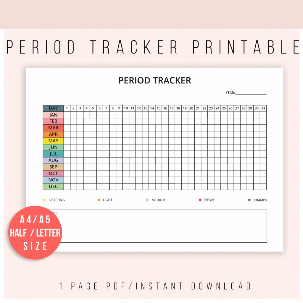 Period Tracker Period Calendar Menstrual Cycle Tracker Ovulation Calendar Paper Grid Woods Printables