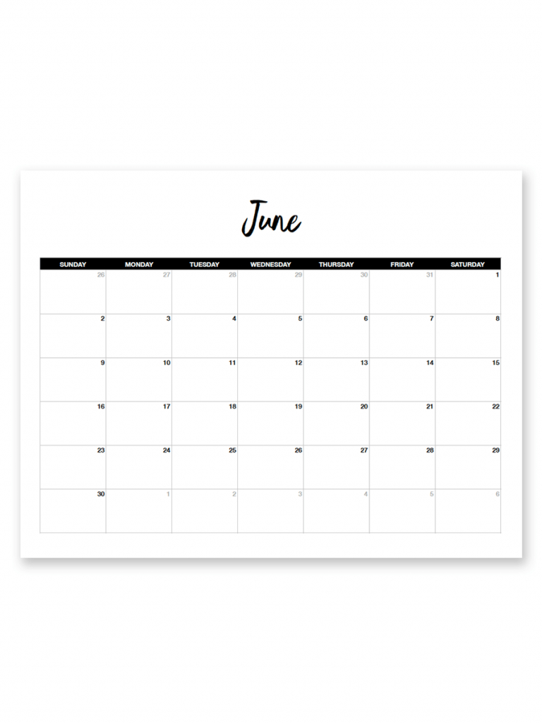 Printable June 2019 Calendar Minimal Random Free 8 5 X 11 Blank Calendars To Print