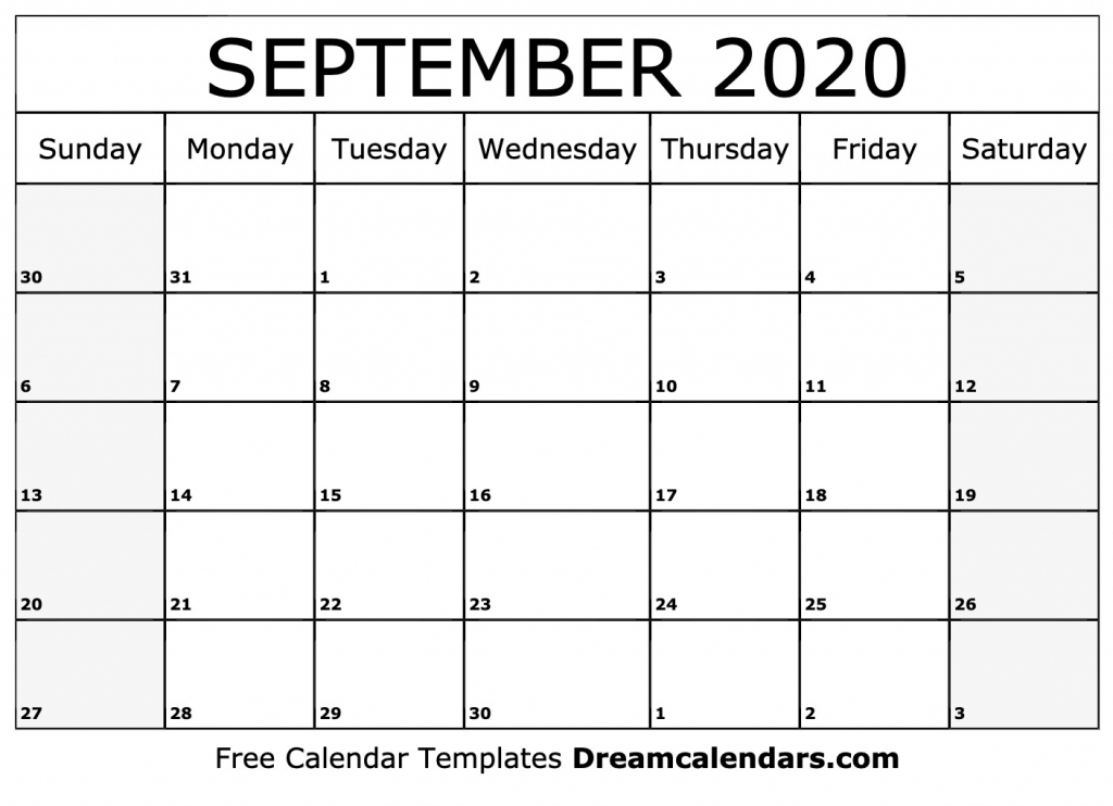 september 2020 printable calendar dream calendars 2020 date and time calendar