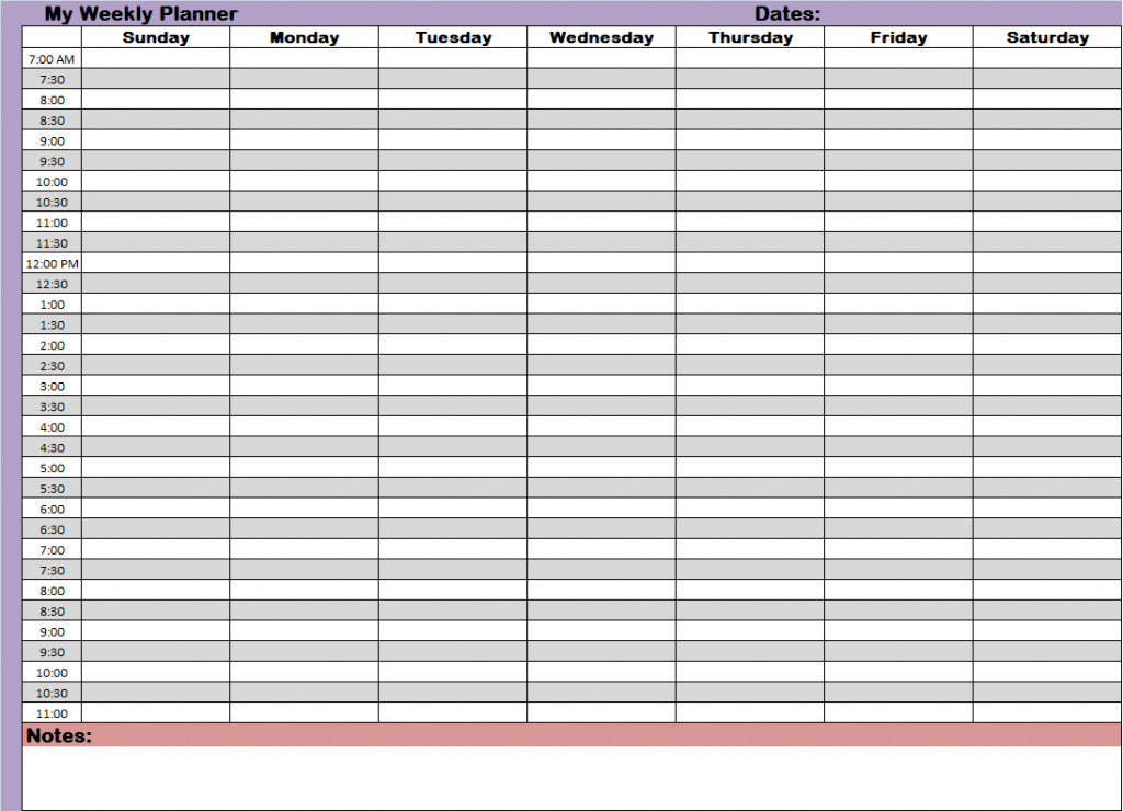 025 Excel Hourly Schedule Template Ideas Impressive Weekly Full Day Calendar Template With 24 Hours