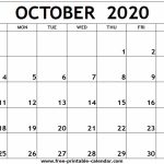 2020 October Calendar Tekewpartco Monday To Friday 2020 October Calendar