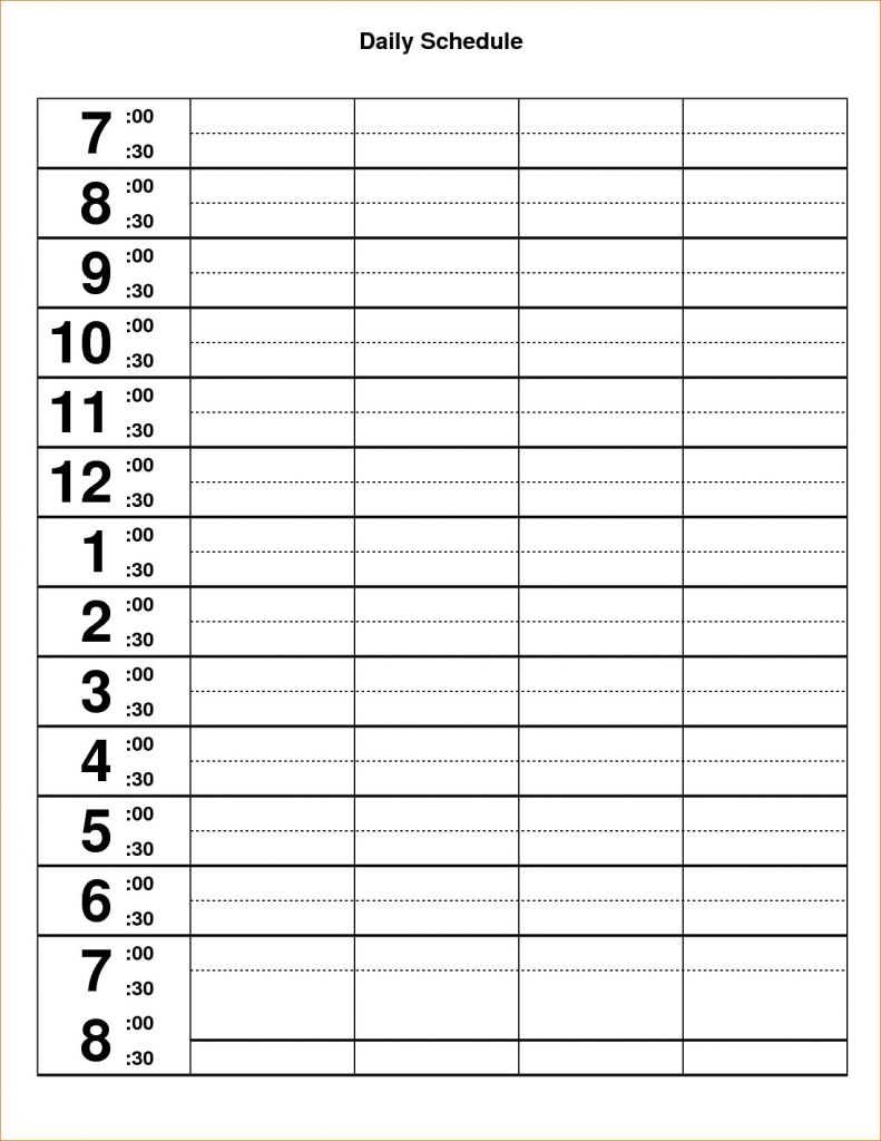 4 daily hourly schedule ganttchart template inside hourly printable calendars daily by hour
