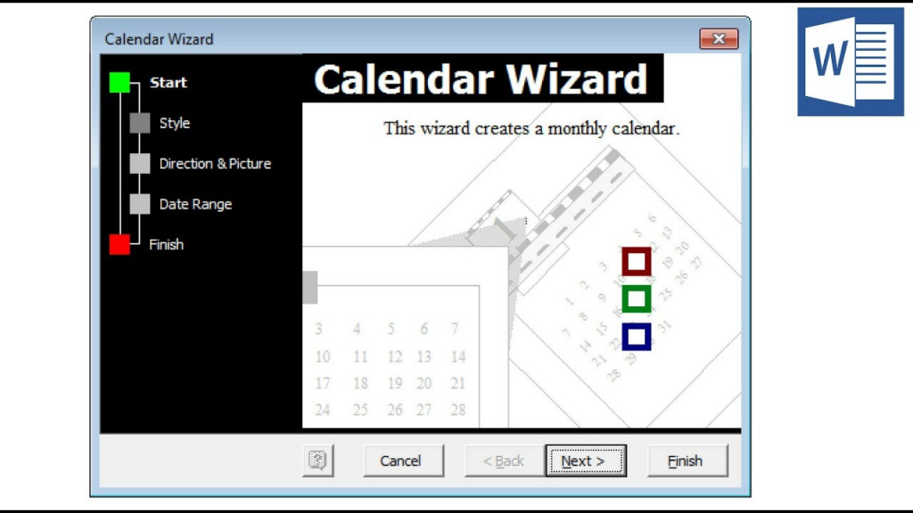 Calendar Wizard Microsof Word Calendar Wizard