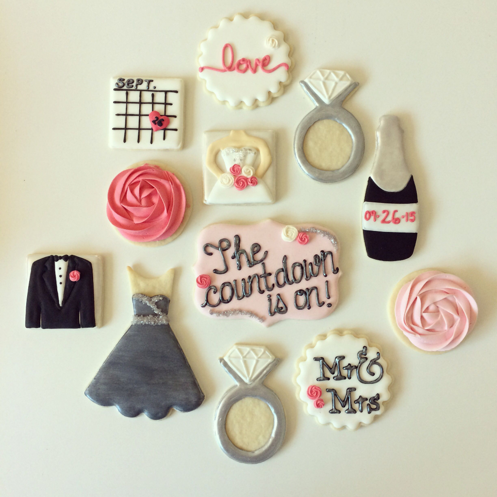 custom sugar cookie set one year countdown to the wedding wedding countdown calendar for facebook