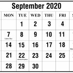 Free Printable September 2020 Calendar Templates Pdfword Labor Day 2020 Calendar