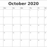 October 2020 Calendar Monday To Friday 2020 October Calendar