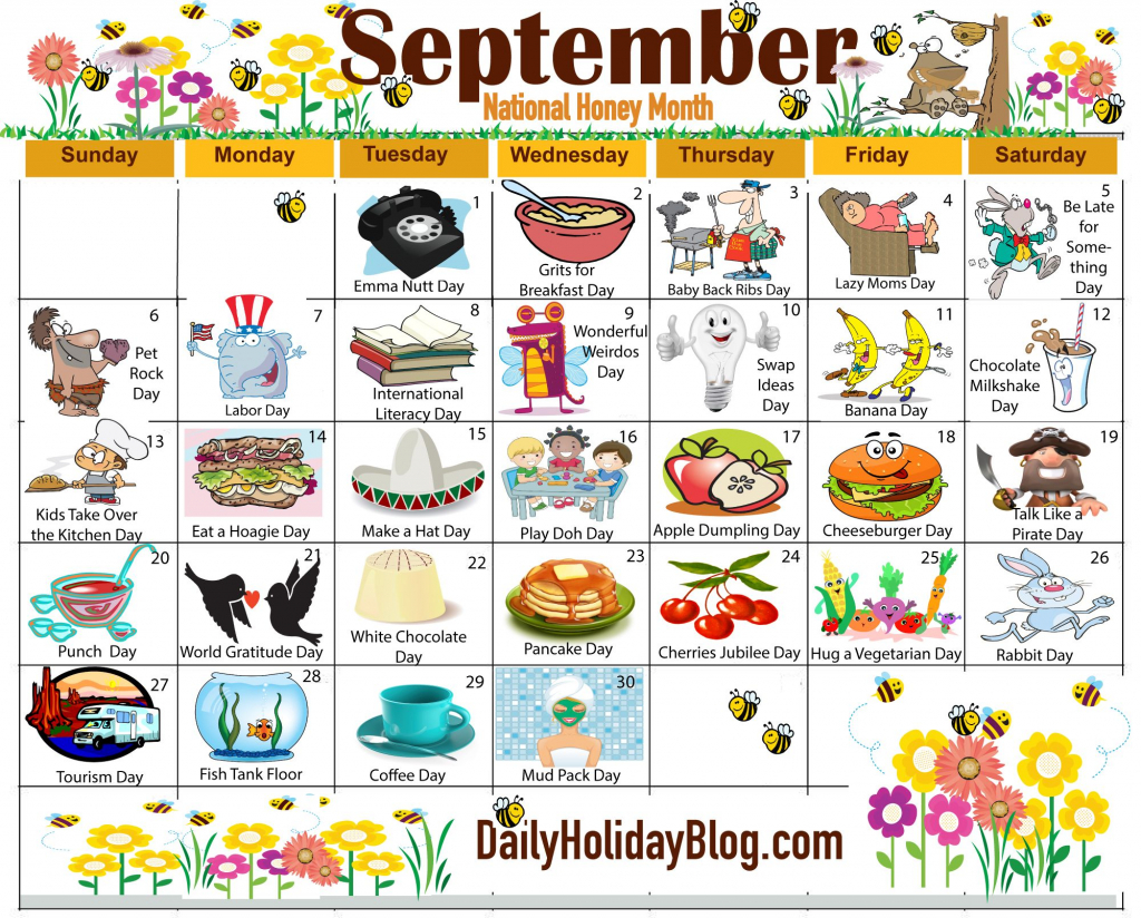 the new free september holiday calendar is available to free printable wacky holiday calendar