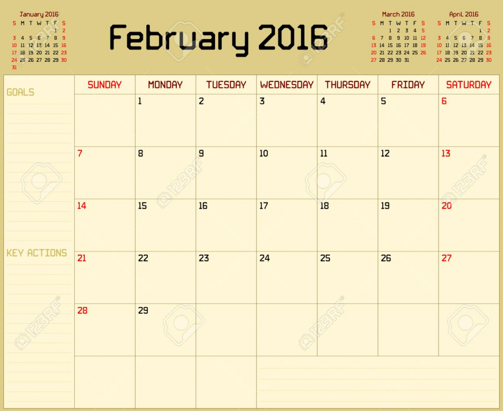 year 2016 february planner a monthly planner calendar for february 2016 on yellow background a custom straight lines thick font is used calendar with 9 lines