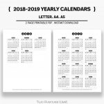 Yearly Calendar 2018 2019 Yearly Calendar Printable 10 000 Year Calendar Printable