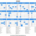 2020 Calendar 2020 Counting Calendar Days 1