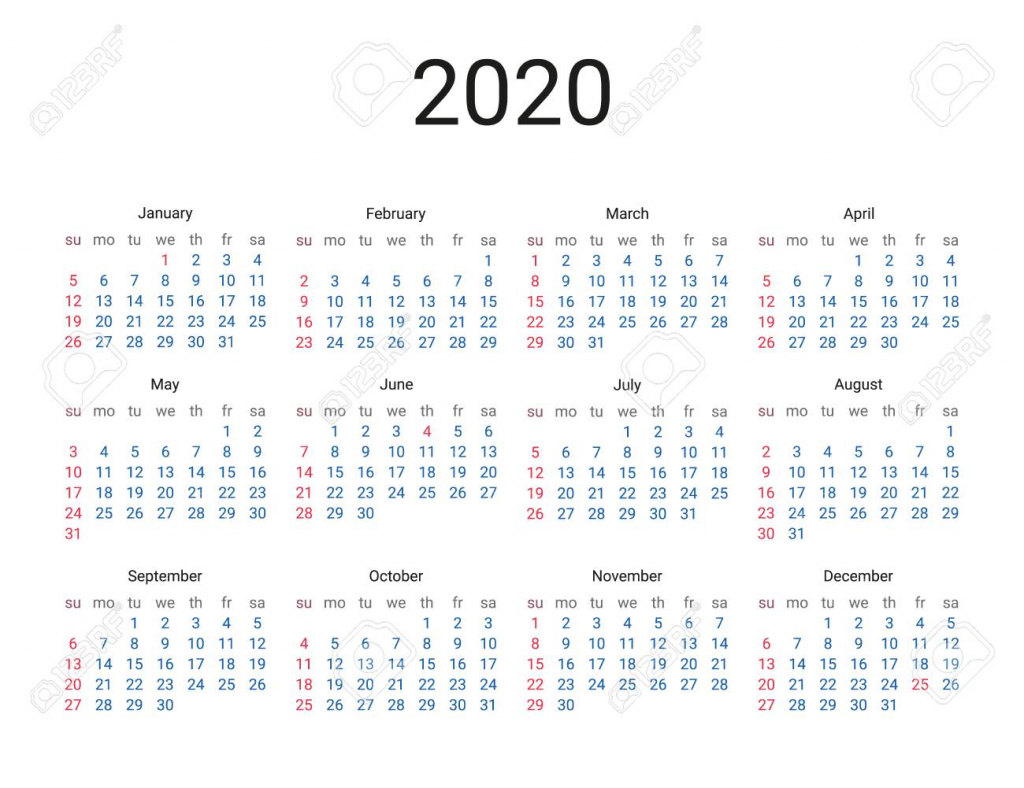 2020 year us calendar classical minimalistic simple design 5 year us calendar